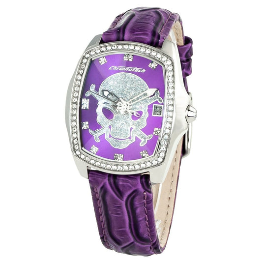 Montre Chronotech en cuir violet