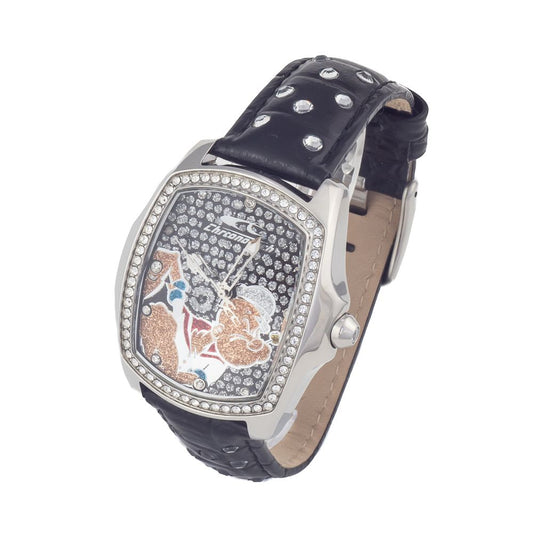 Montre Chronotech en cuir noir