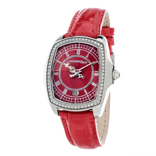 Montre Chronotech en cuir argenté