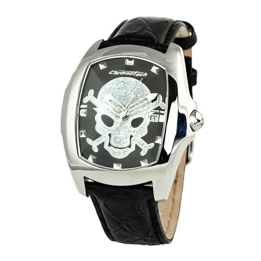 Montre Chronotech en cuir noir