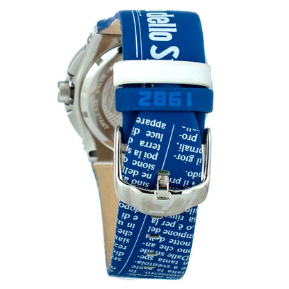 Montre Chronotech en cuir bleu