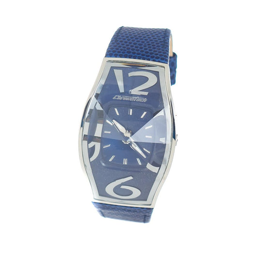 Montre Chronotech en cuir bleu