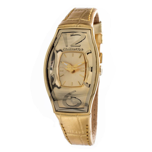 Montre Chronotech en cuir doré