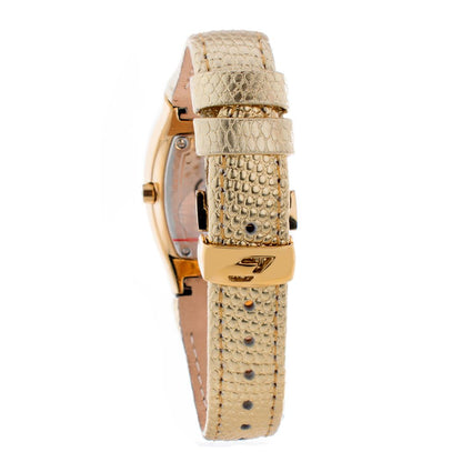 Montre Chronotech en cuir doré