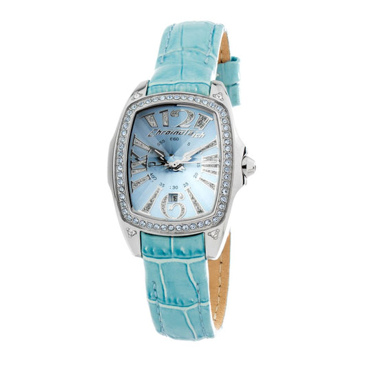 Montre Chronotech en cuir bleu