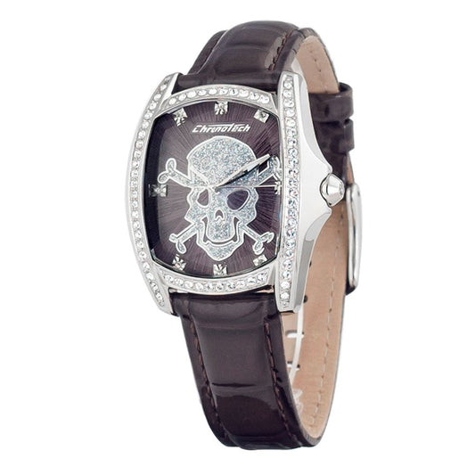 Montre Chronotech en cuir noir