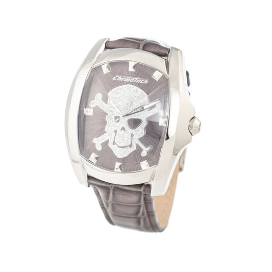 Montre Chronotech en cuir gris