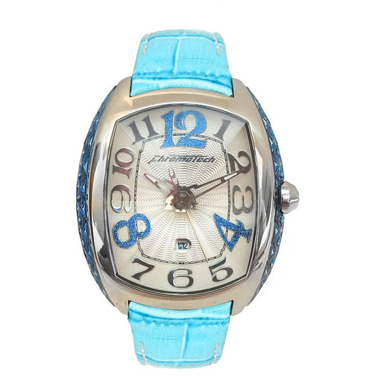 Montre Chronotech en cuir bleu