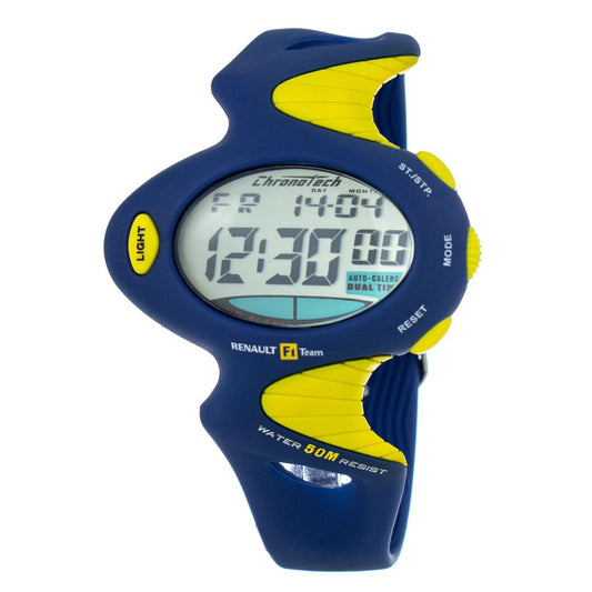 Montre Chronotech en caoutchouc bleu