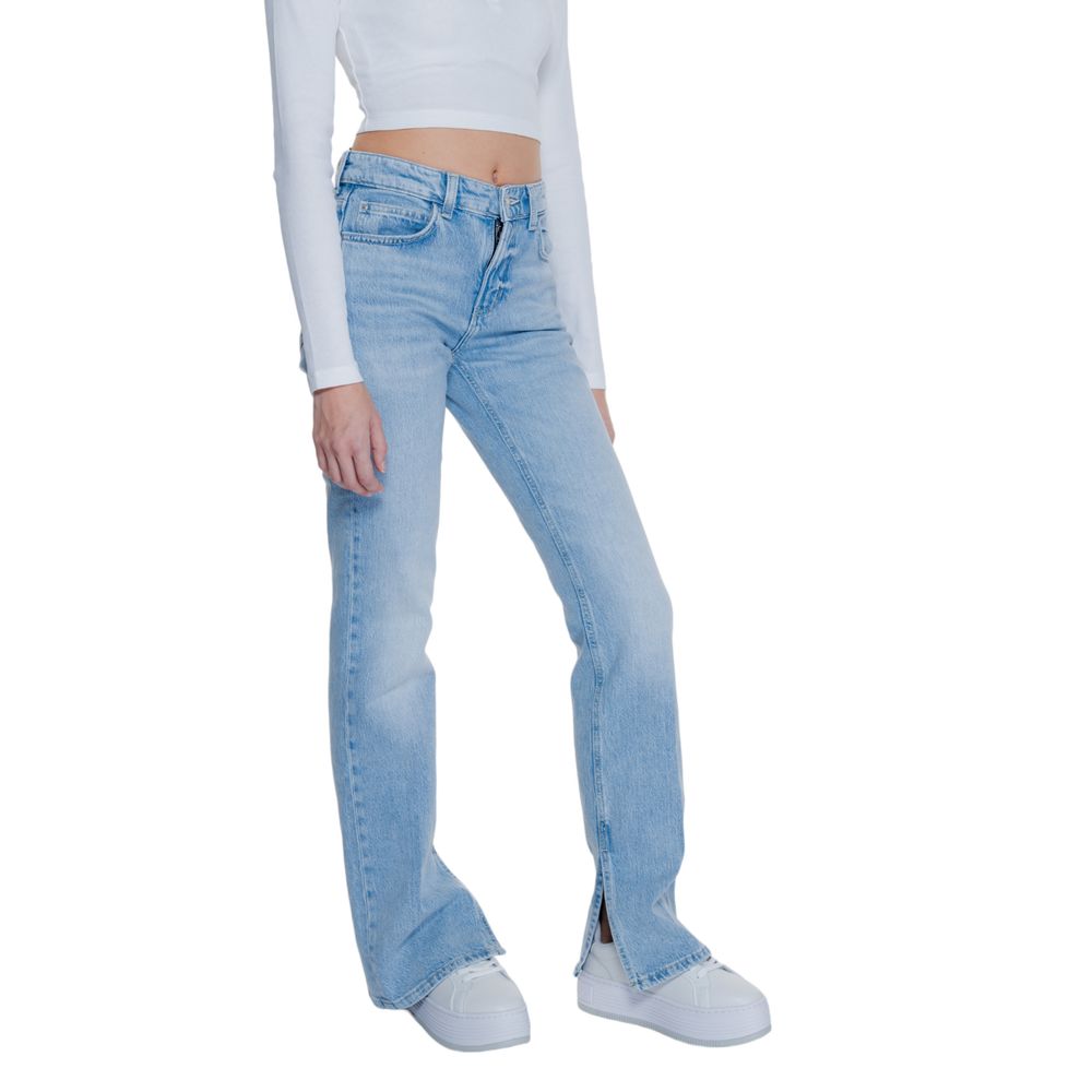 Guess Light Blue Cotton Mom Jean by Guess