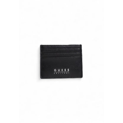 Portefeuille en cuir noir Guess