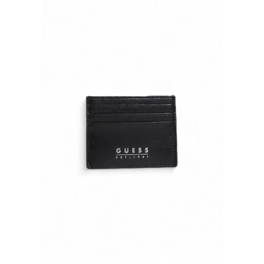 Portefeuille en cuir noir Guess