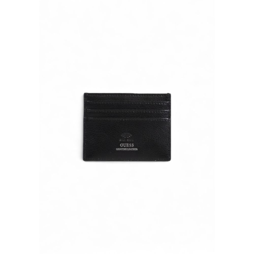 Portefeuille en cuir noir Guess