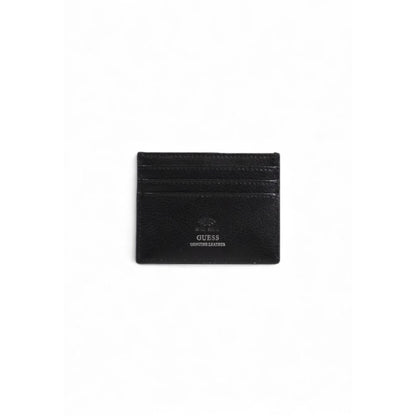 Portefeuille en cuir noir Guess