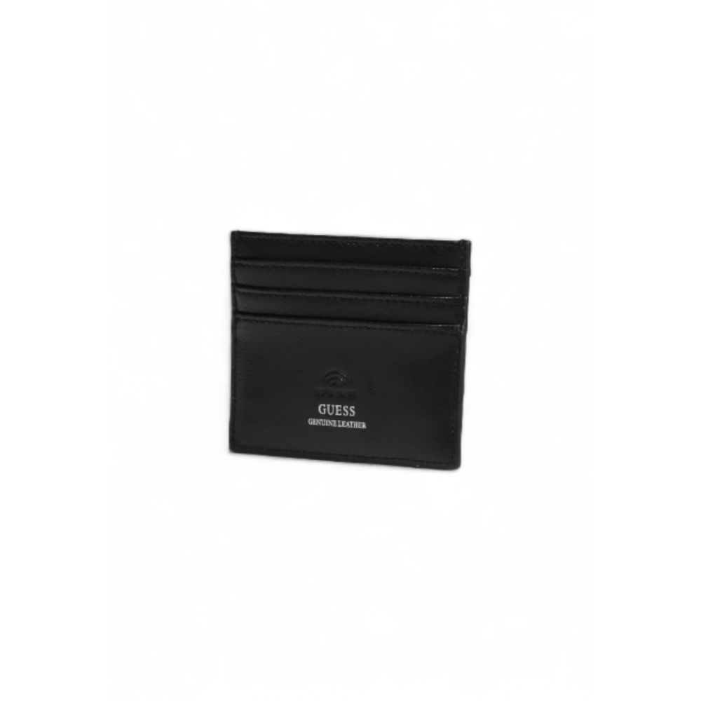Portefeuille en cuir noir Guess