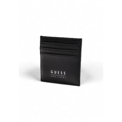 Portefeuille en cuir noir Guess