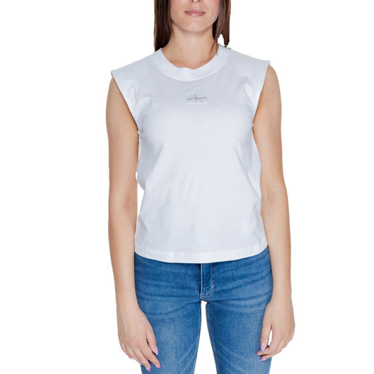 Calvin Klein Jeans White Cotton T-Shirt by Calvin Klein Jeans