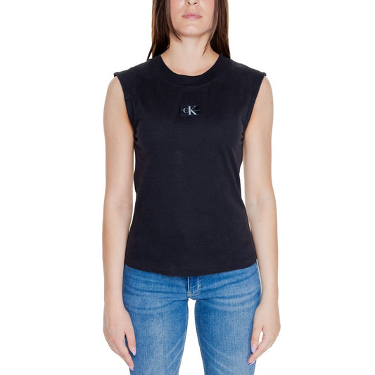 Calvin Klein Jeans Black Cotton T-Shirt by Calvin Klein Jeans