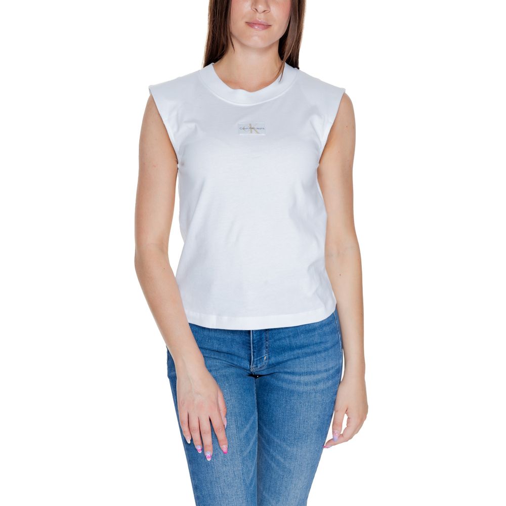 Calvin Klein Jeans White Cotton T-Shirt by Calvin Klein Jeans