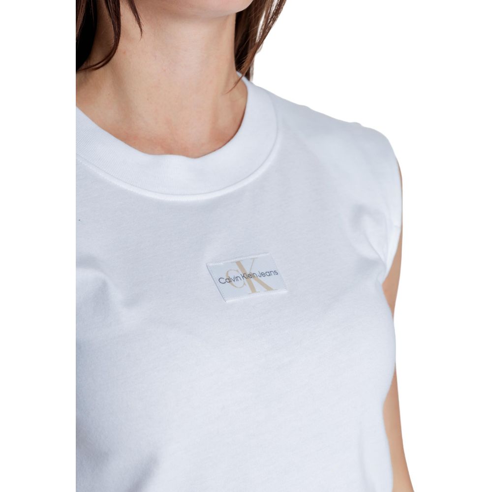 Calvin Klein Jeans White Cotton T-Shirt by Calvin Klein Jeans