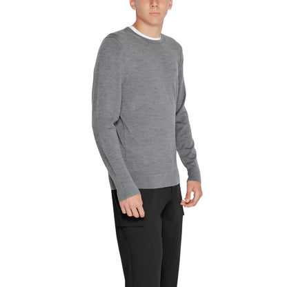 Calvin Klein Gray Recycled Wool Sportswear by Calvin Klein