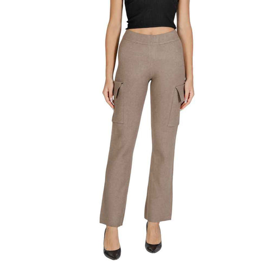Vila Clothes Beige Viscose Pant