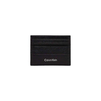 Porte-cartes en cuir noir Calvin Klein