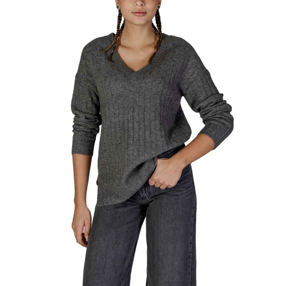 Vila Clothes Gray Marabou Sweater