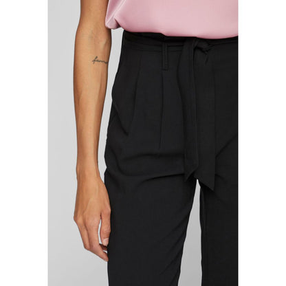 Vila Clothes Black Viscose Cropped Pant by Vila Clothes