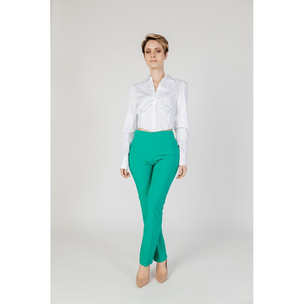 Sandro Ferrone Green Polyester Pant