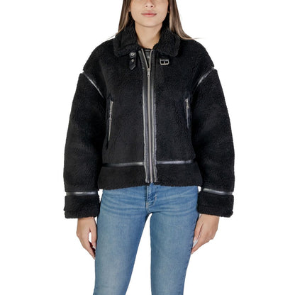 Manteau en polyester noir uniquement