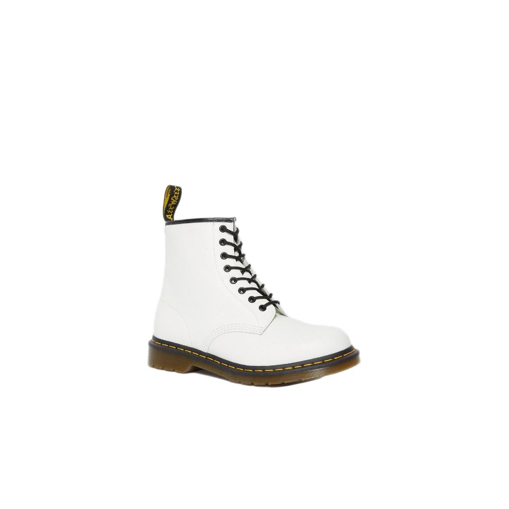 Dr. Martens White Leather Boot by Dr. Martens