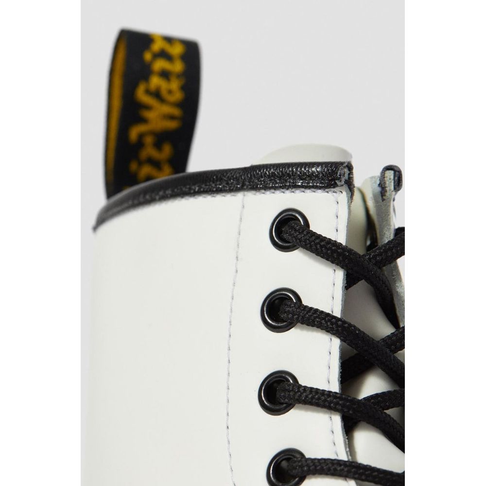 Dr. Martens White Leather Boot by Dr. Martens