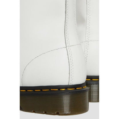 Dr. Martens White Leather Boot by Dr. Martens