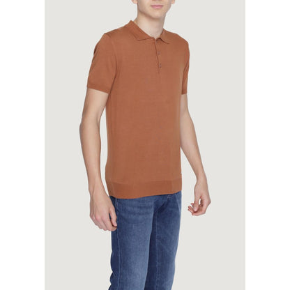 Polo en viscose marron Gianni Lupo