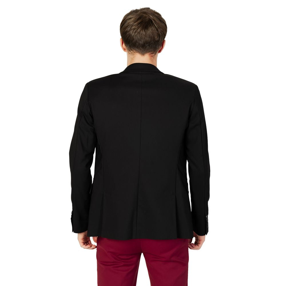 Blazer en coton noir Gianni Lupo