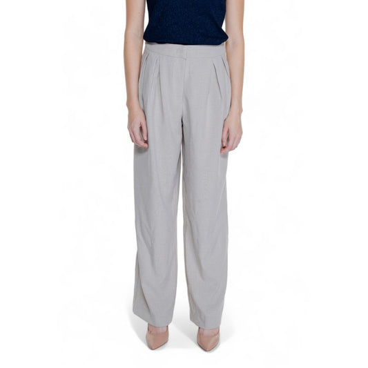 Pantalon en polyester beige Vila Clothes