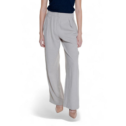 Pantalon en polyester beige Vila Clothes