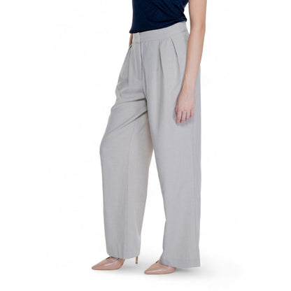 Pantalon en polyester beige Vila Clothes