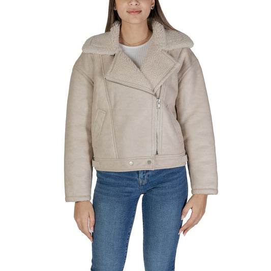 Vestes et manteaux en cuir artificiel beige Vila Clothes