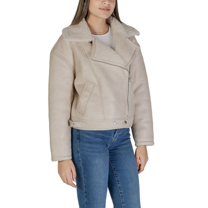 Vestes et manteaux en cuir artificiel beige Vila Clothes