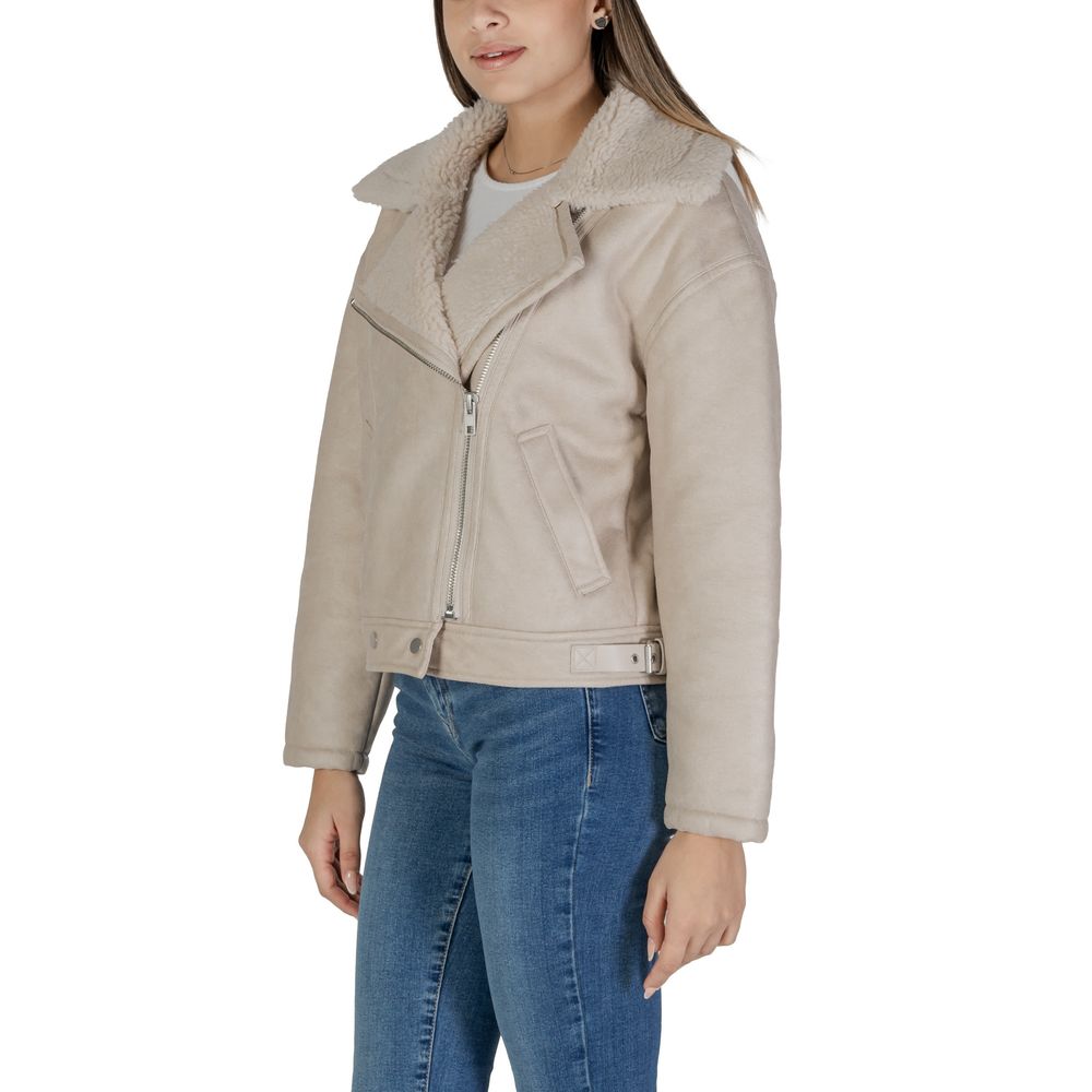 Vestes et manteaux en cuir artificiel beige Vila Clothes