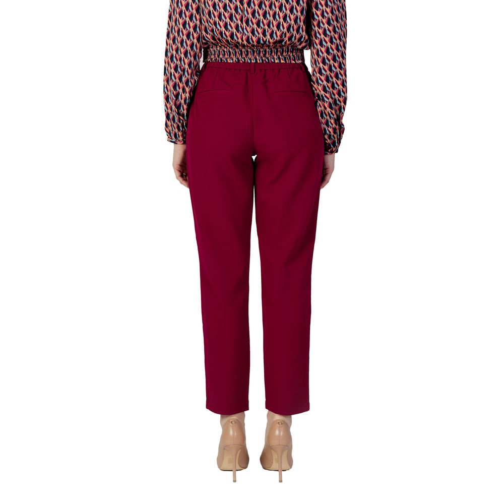 Vila Clothes Bordeaux Polyester Pant by Vila Clothes
