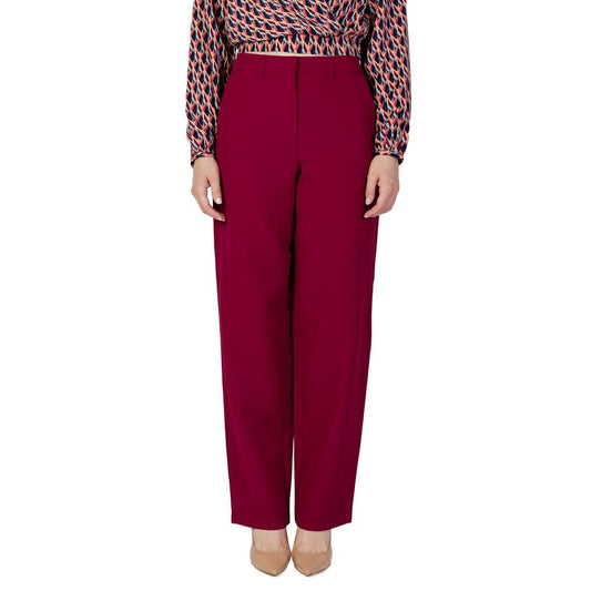 Vila Clothes Bordeaux Polyester Pant by Vila Clothes