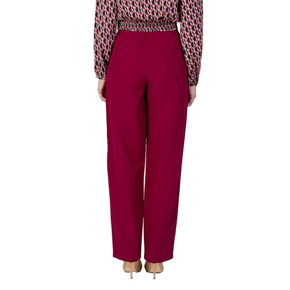Vila Clothes Bordeaux Polyester Pant by Vila Clothes