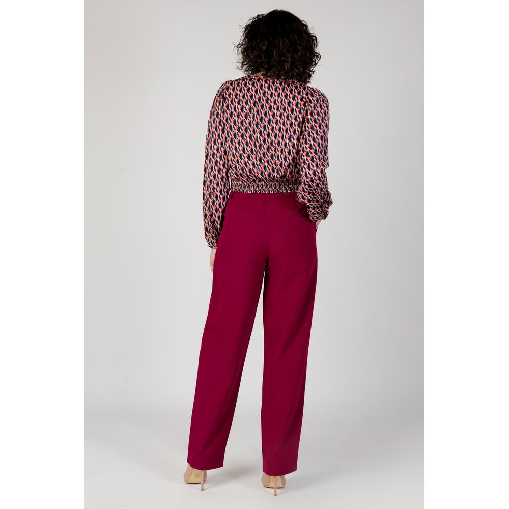 Vila Clothes Bordeaux Polyester Pant by Vila Clothes