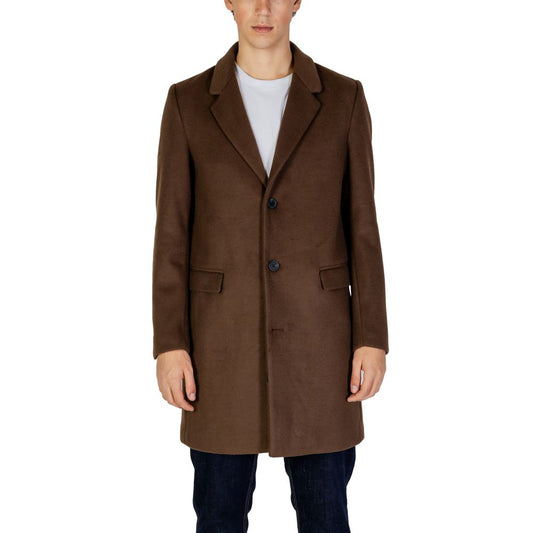 Antony Morato Brown Polyester Coat by Antony Morato