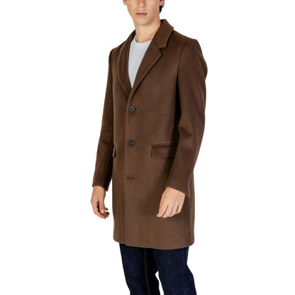 Antony Morato Brown Polyester Coat by Antony Morato
