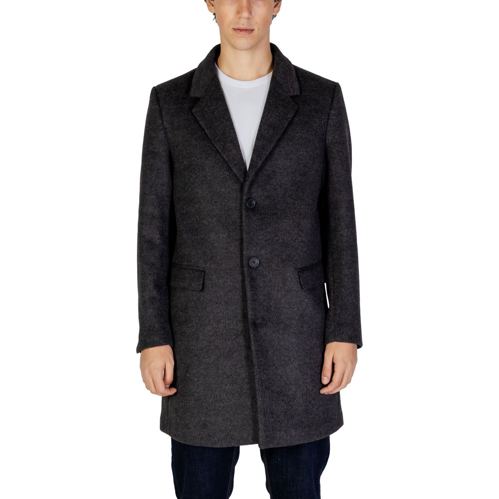 Antony Morato Gray Polyester Coat by Antony Morato