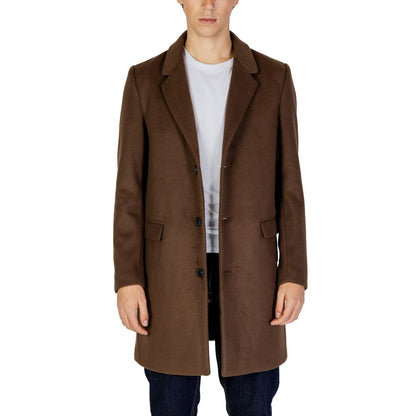 Antony Morato Brown Polyester Coat by Antony Morato